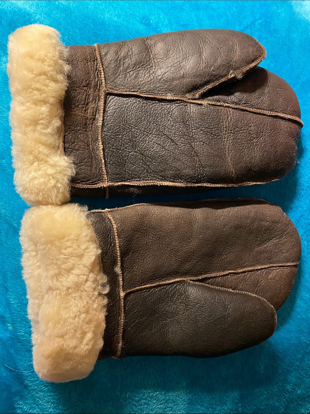 RN 94789 real leather suede gloves size L brown in very good condition